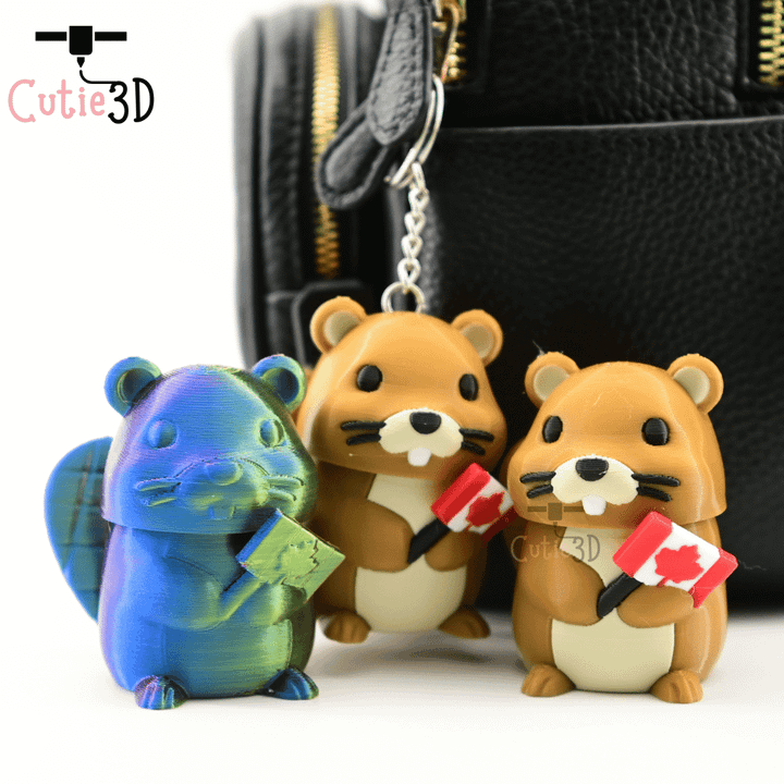 3D Printable Cutie3D Canada Flag Beaver Keycap Fidget Clicker